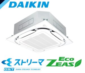 ダイキン 業務用エアコン EcoZEAS 天井カセット4方向 S-ラウンドフロー ストリーマZEAS 1.8馬力 シングル 標準省エネ 三相200V ワイヤード