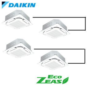 ダイキン 業務用エアコン EcoZEAS 天井カセット4方向 S-ラウンドフロー みまもりZEAS 8馬力 同時ダブルツイン 標準省エネ 三相200V ワイヤード