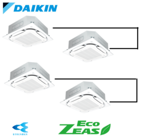 ダイキン 業務用エアコン EcoZEAS 天井カセット4方向 S-ラウンドフロー みまもりZEAS 10馬力 同時ダブルツイン 標準省エネ 三相200V ワイヤード
